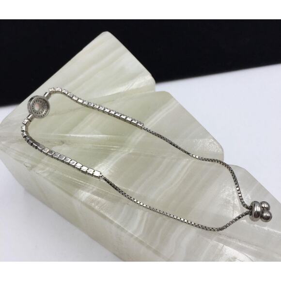 925 Sterling Silver Bracelet with Cubic Zirconia & Opal Elegant - Picture 6 of 6